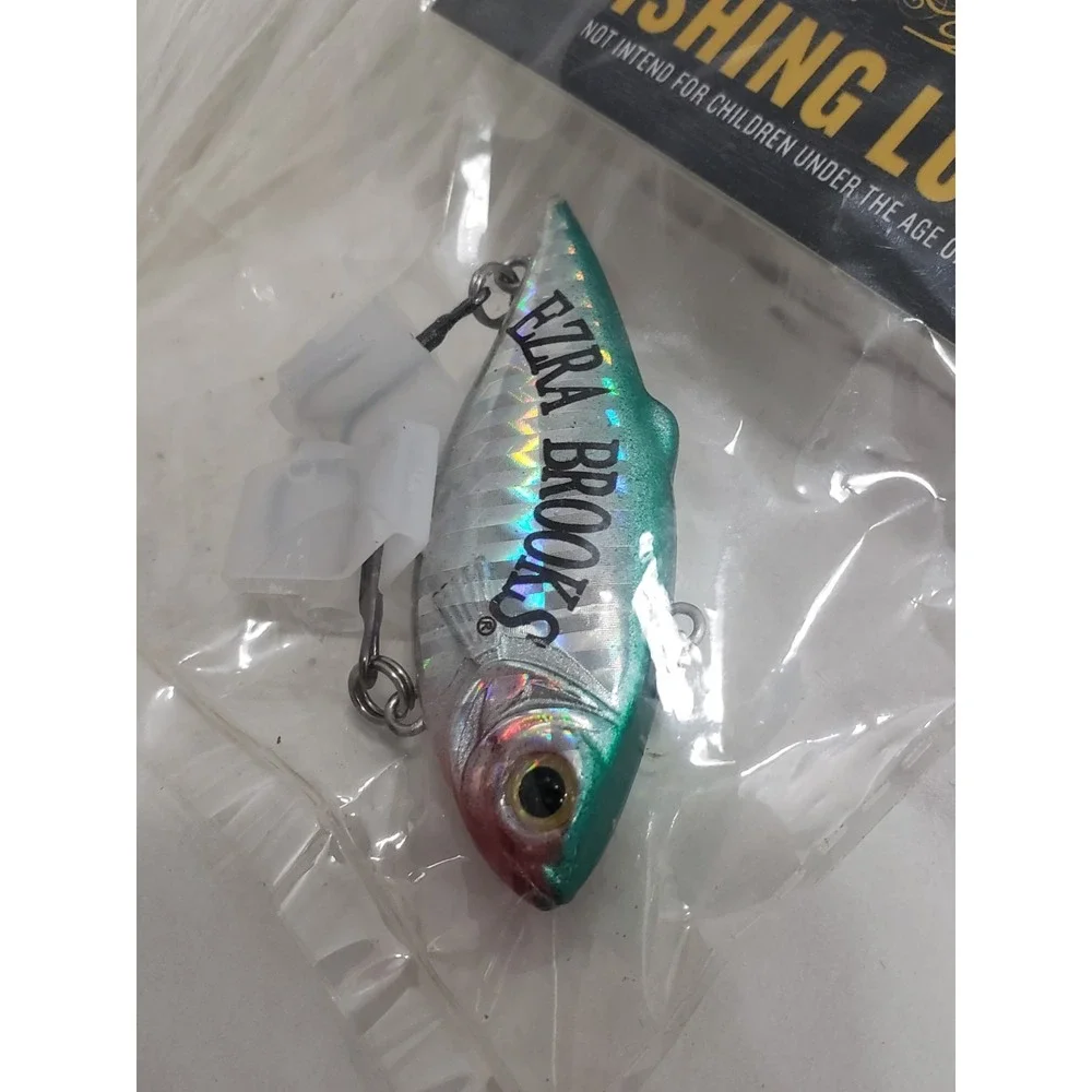 New Ezra Brooks Rattle Trap‎ Fishing Lure Green Blue Silver